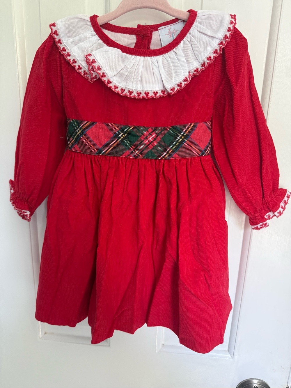 Lillie & Lilah Red Corduroy Tartan Christmas Dress – NWT